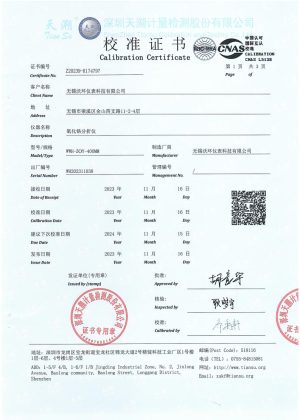 Calibration-Zirconia Oxygen Analyzer