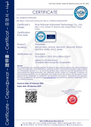 CE Certificate – Flow Meter